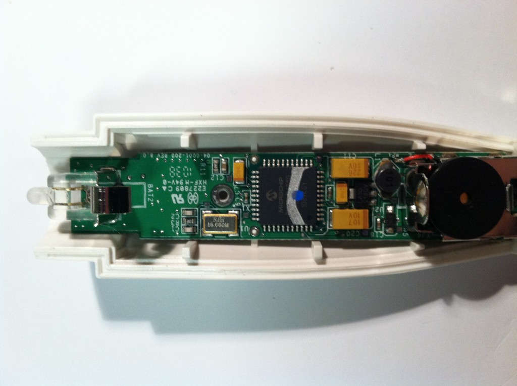 PCB for main circuit, nestled into the injection molded plastic shell